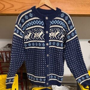 Dale of Norway Navy and White Nordic Cardigan